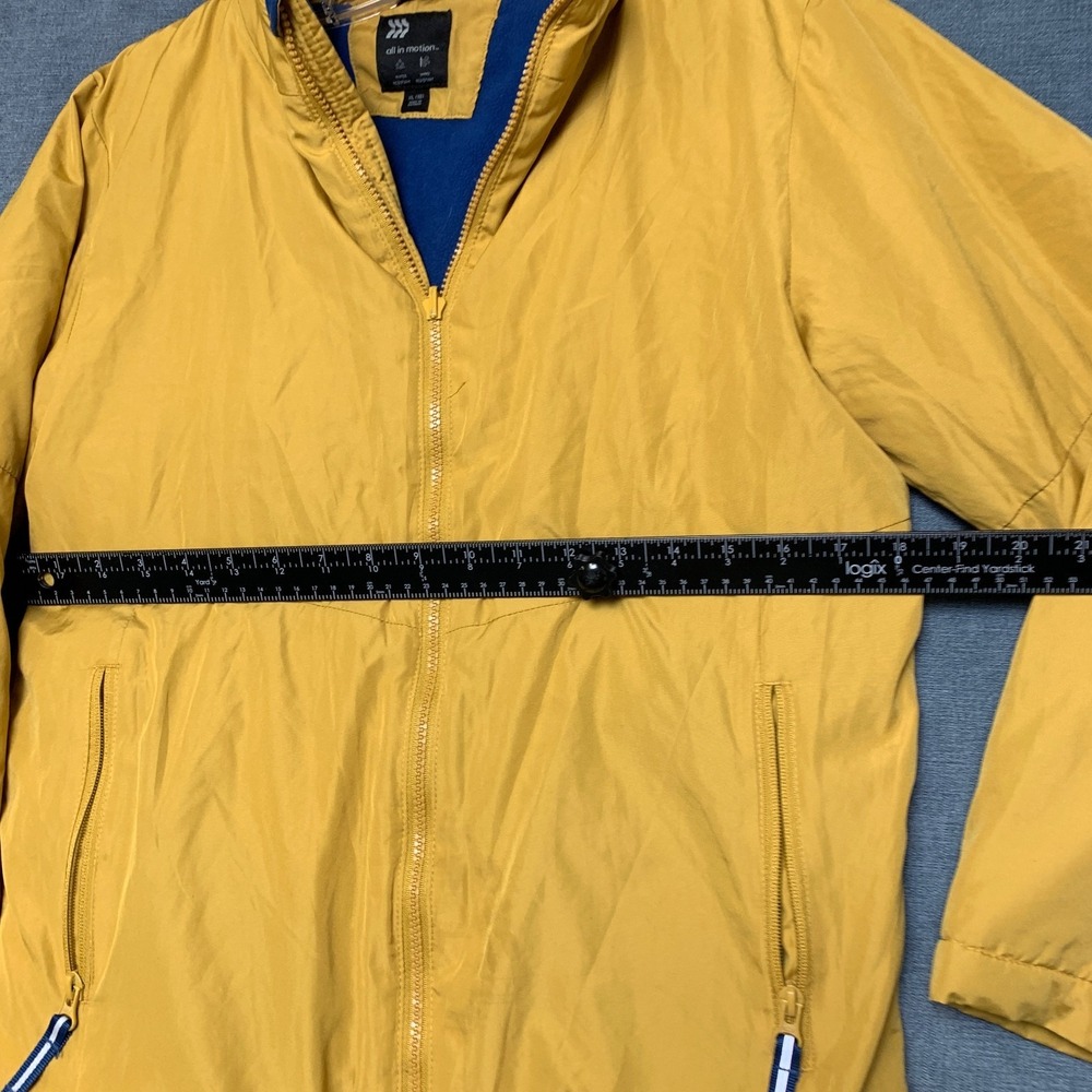 All in Motion Reversible Jacket Boy XL Yellow Water Resistant Mock Neck Full Zip - Picture 9 of 15